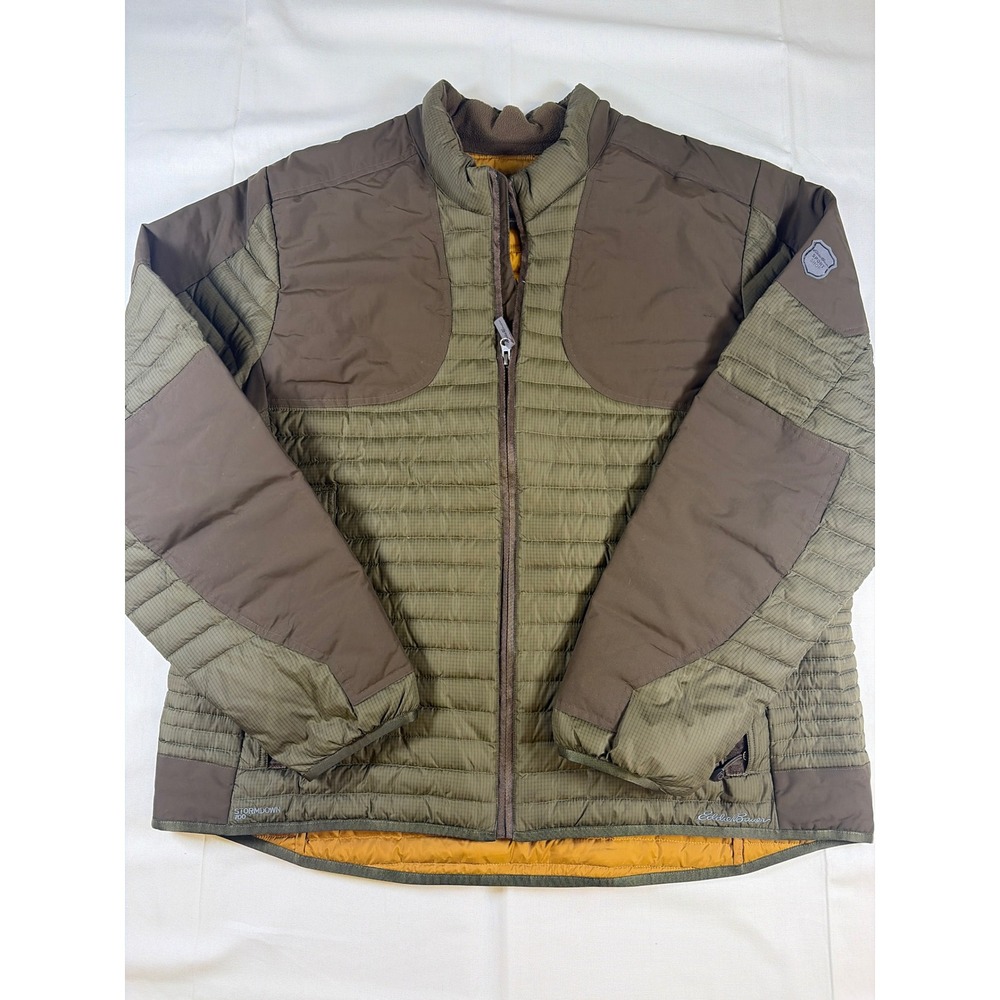 Eddie Bauer Sport Shop StormDown 700 Puffer Jacket Olive Brown Mens XXL 13538115